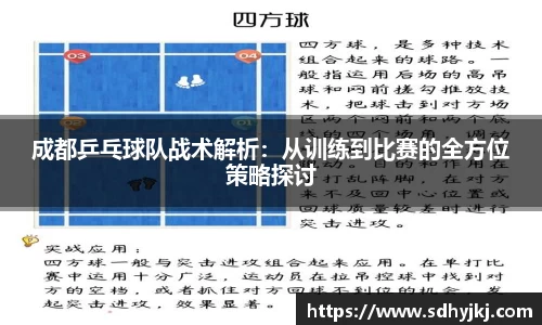 成都乒乓球队战术解析：从训练到比赛的全方位策略探讨